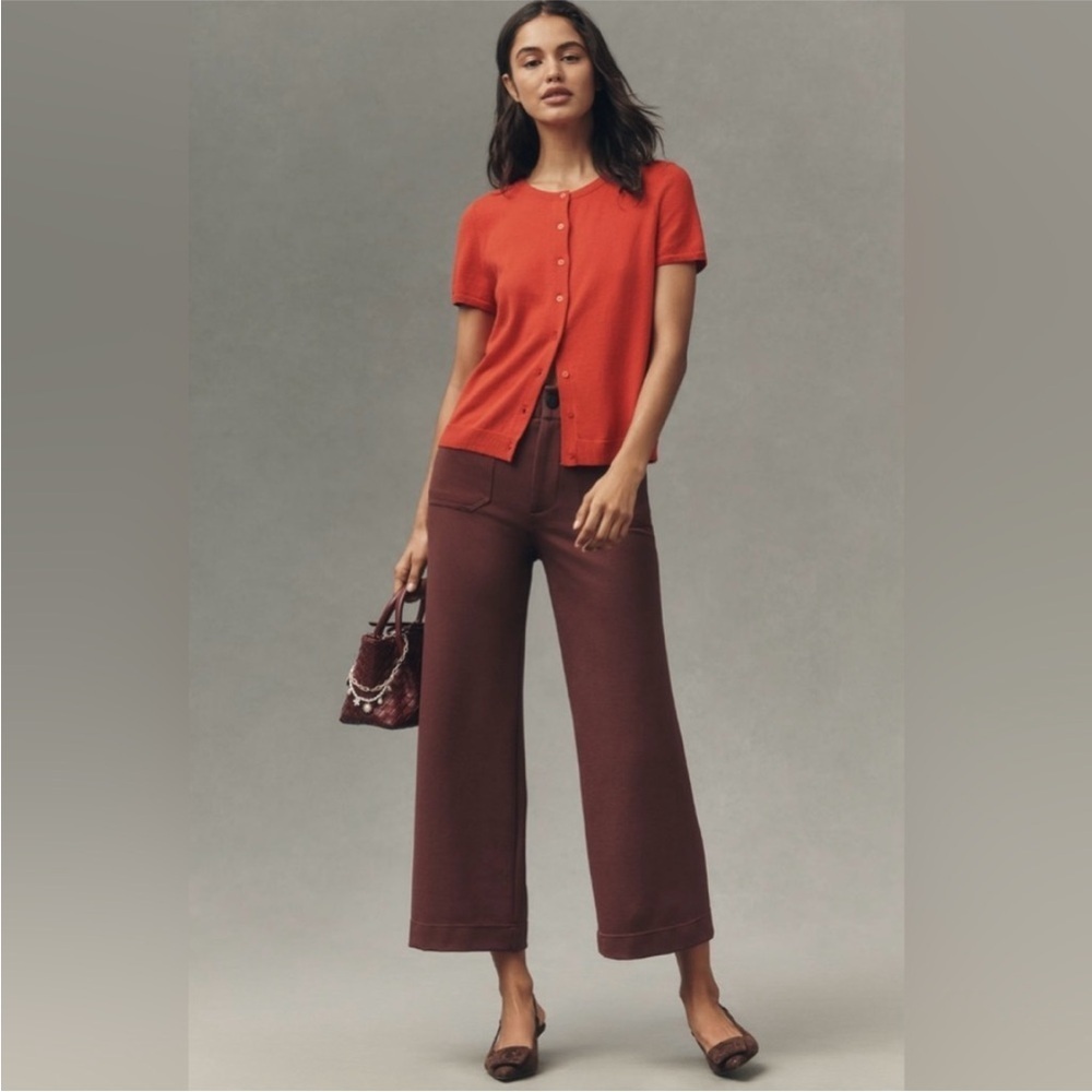 Anthropologie x Maeve Colette Knit Crop Wide-Leg Pants Size 30 NWT